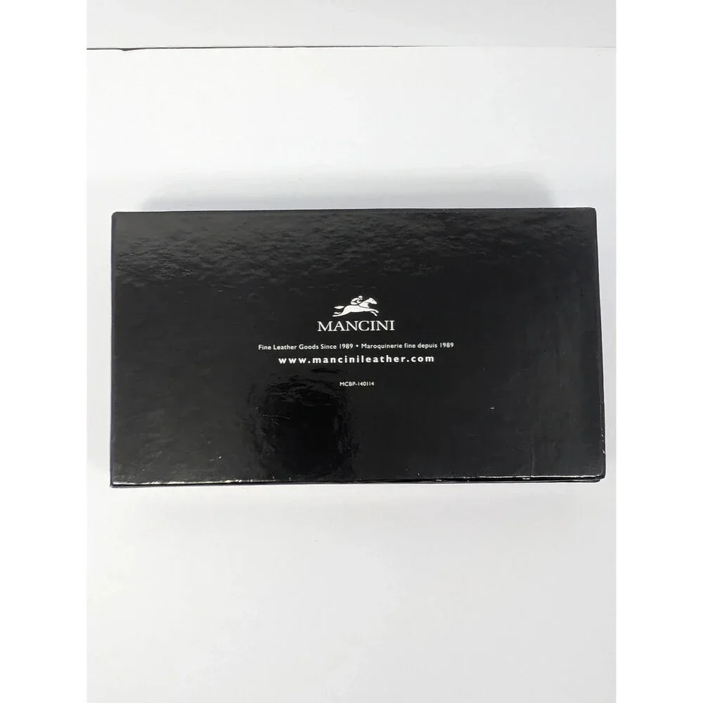 Mancini Casablanca RFID Full Zip Leather Clutch Wallet Black 87000372.